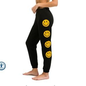 Aviator Nation Smiley 2 lightweight Sweatpants - Black